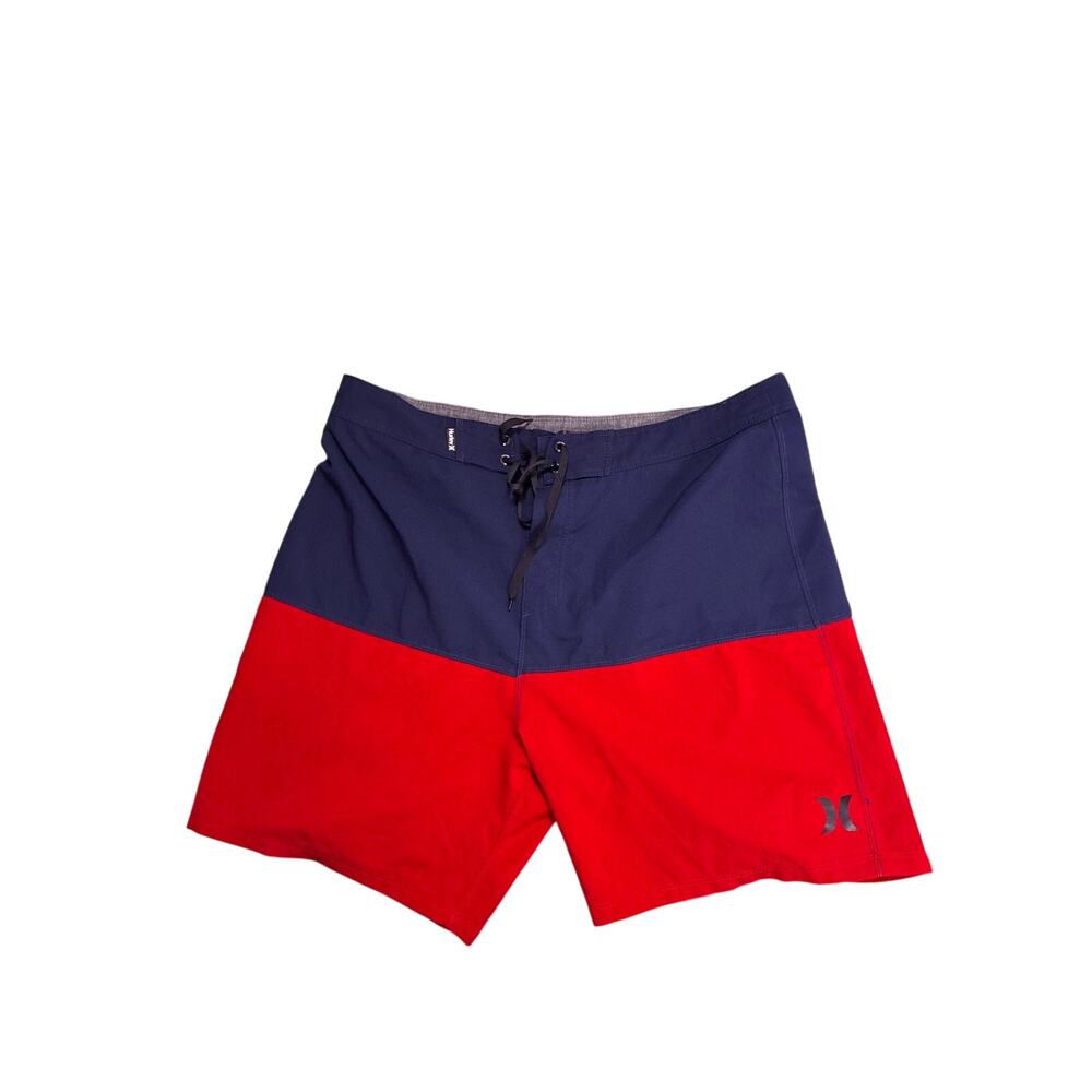 Hurley Y2K Board Shorts Mens 33 Blue Red Colorblock Swim Surf Skate Shorts
